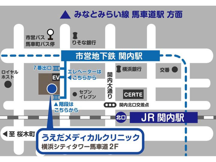 横浜のリウマチ科｜うえだメディカルクリニック｜近隣図